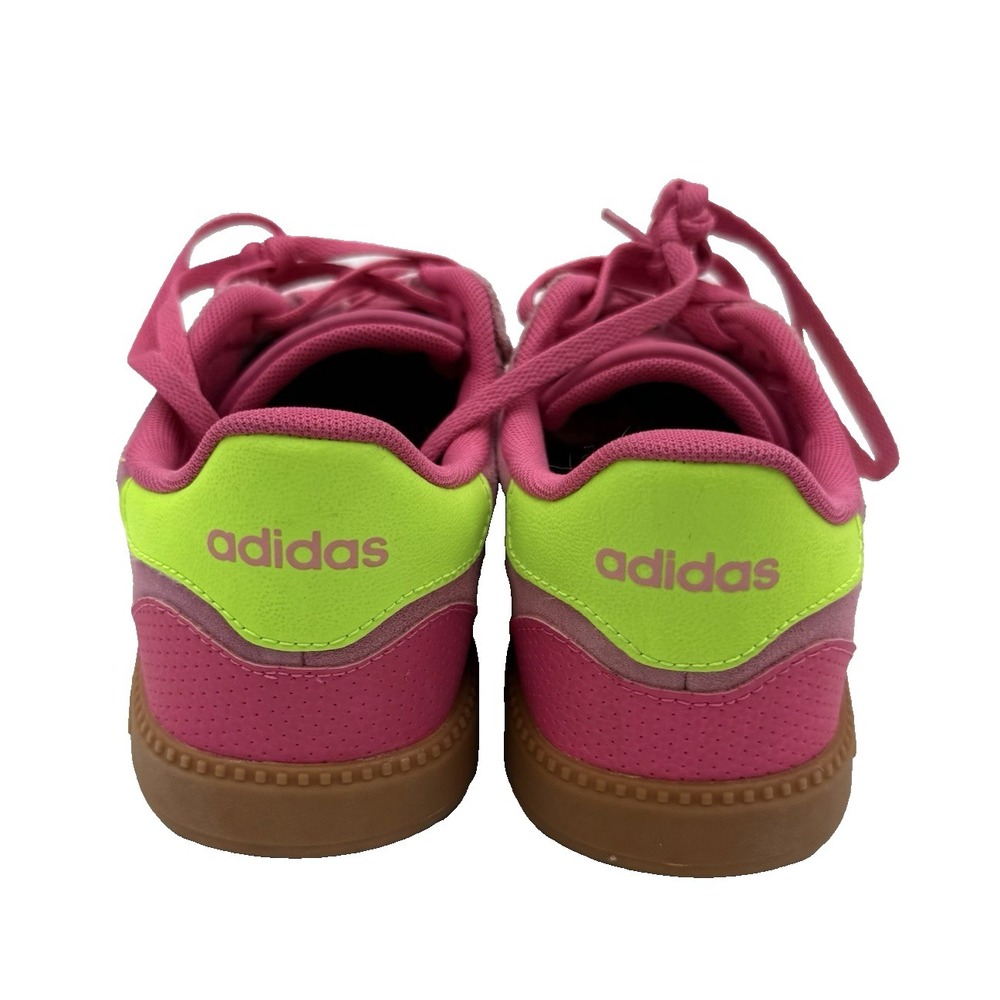 Adidas Breaknet Sleek Womens Sneakers Pink Neon Yellow Suede Gum Sole Size 6.5 - Picture 9 of 12
